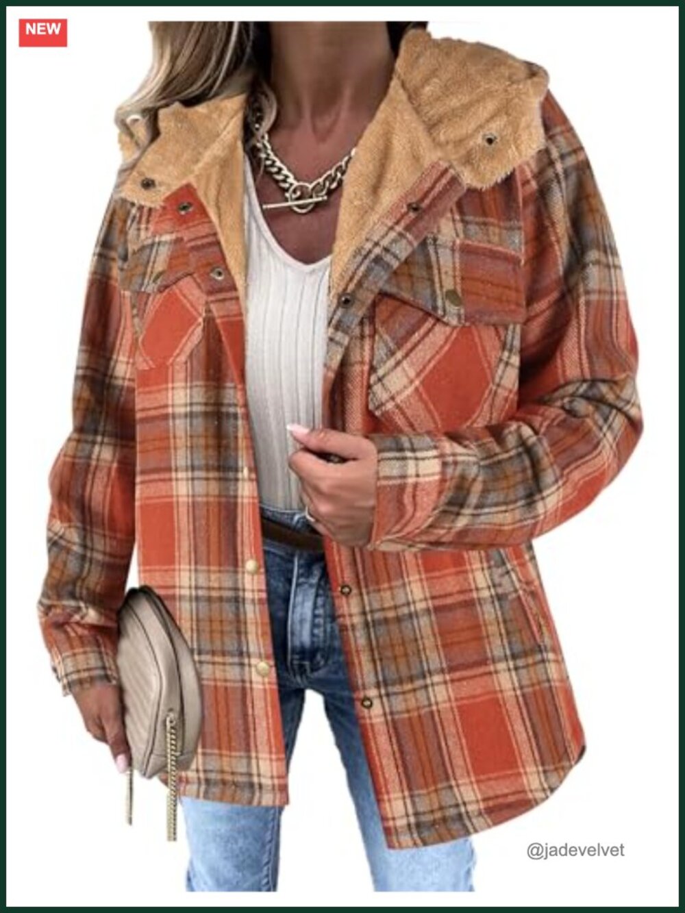 Zeagoo Womens Flannel Plaid Shacket Fleece Lined Hooded Oversized Coat